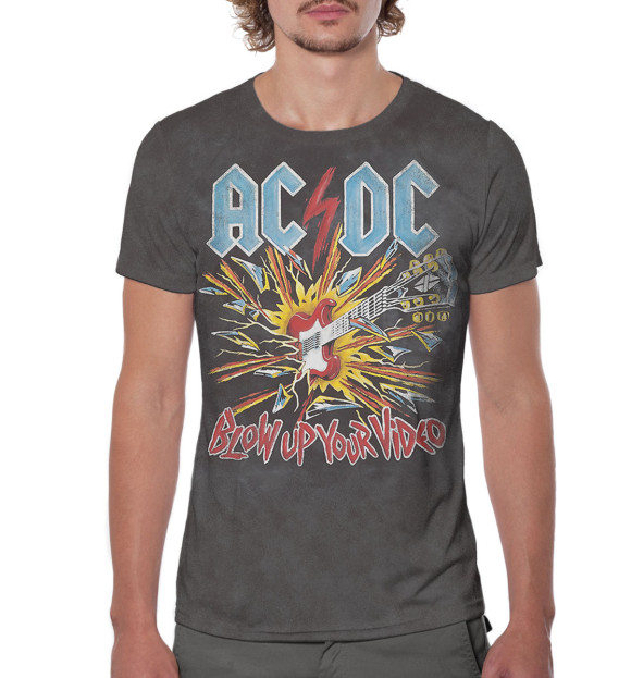 Мужская футболка с изображением AC/DC цвета Белый