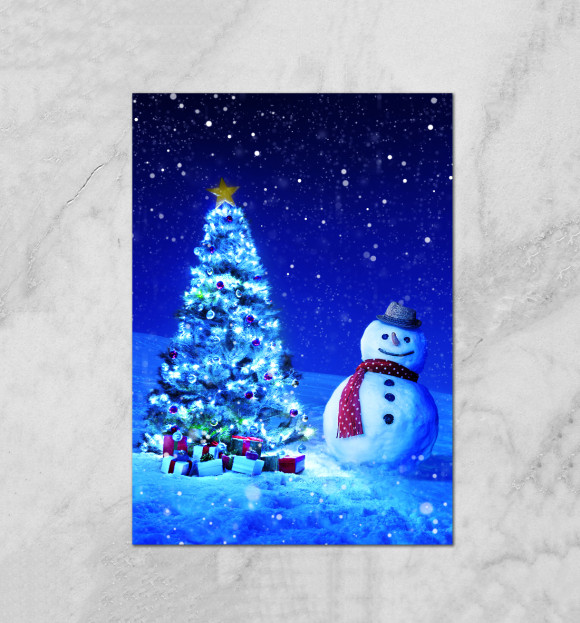 Плакат с притом Новый год цвета Белый Плакат с изображением Новый год цвета Белый