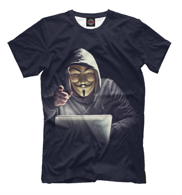 Мужская футболка с изображением Анонимус цвета Черный