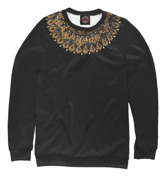 Свитшот для девочек с изображением GoldMandala цвета Белый