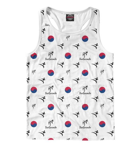 Мужская майка-борцовка с изображением Taekwondo цвета Белый