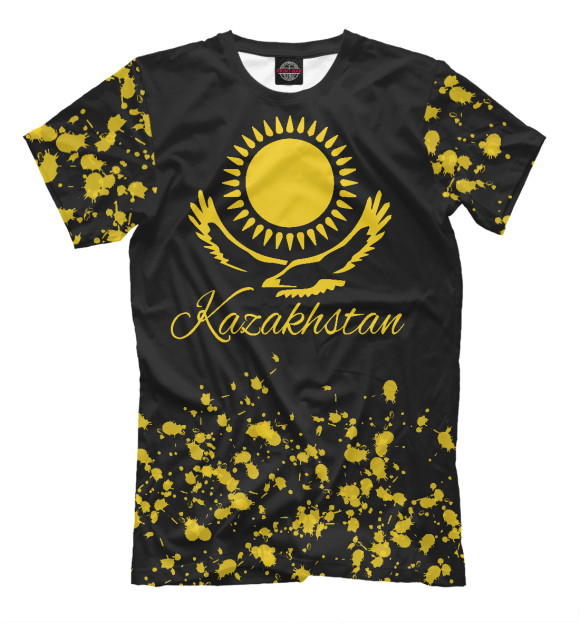 Мужская футболка с изображением Kazakhstan цвета Белый