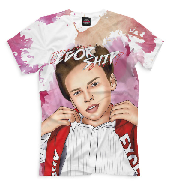 Мужская футболка с изображением Егор Шип цвета Белый