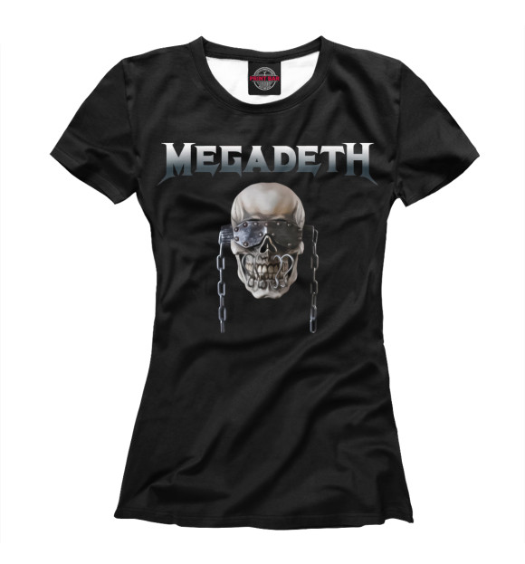 Женская футболка с изображением Megadeth цвета Белый