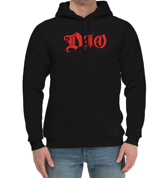 Мужской хлопковый худи с изображением Dio цвета Черный