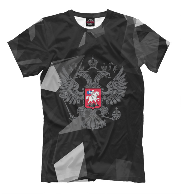 Мужская футболка с изображением Russia цвета Черный