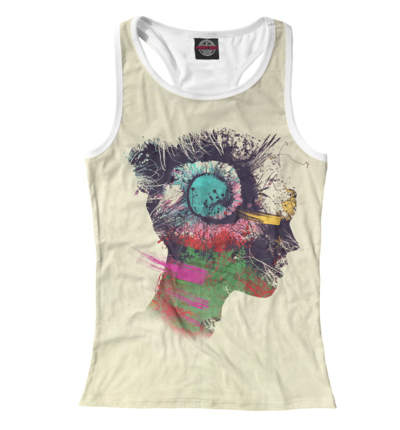 Женская майка-борцовка с изображением Созерцай цвета Белый