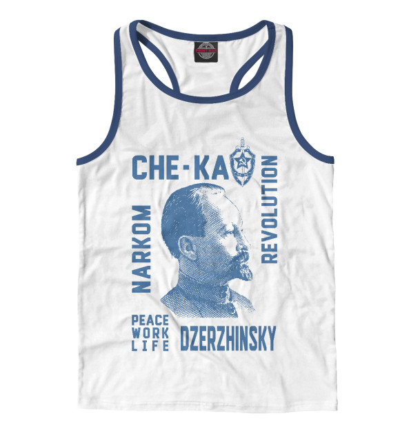 Мужская майка-борцовка с изображением Феликс Дзержинский цвета Белый