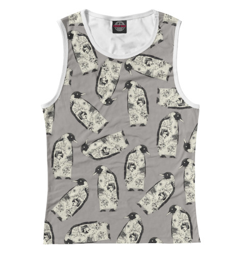 

Майки Print Bar, Белый, Татуированные пингвины
