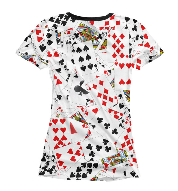 Женская футболка с изображением Игральные карты цвета Белый