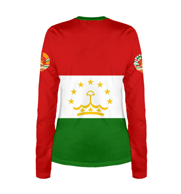 Женский лонгслив с изображением Tajikistan цвета Белый