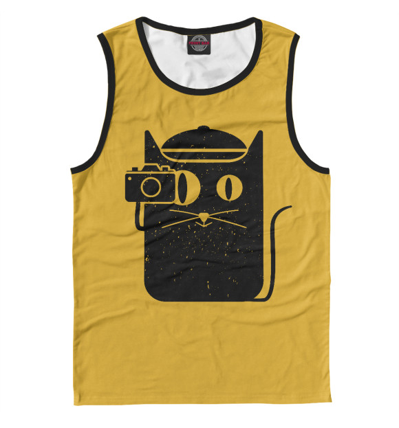 Майка для мальчика с изображением Cat and camera цвета Белый