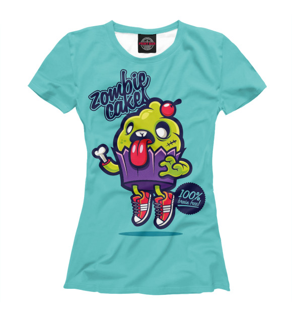 Футболка для девочек с изображением Зомби цвета Белый