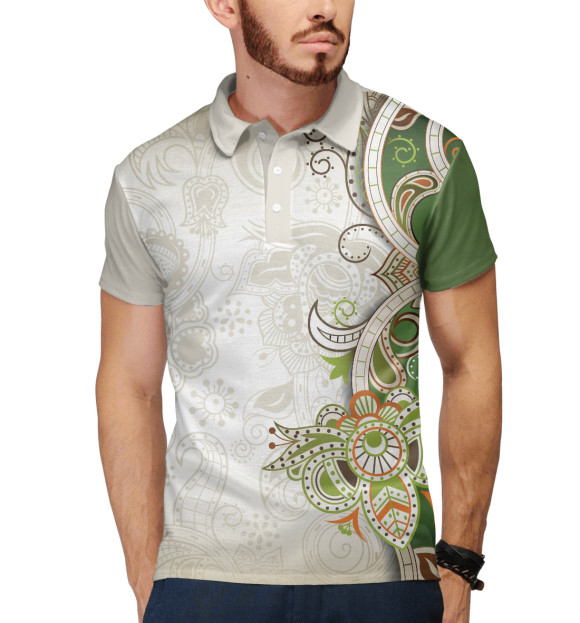 Мужское поло с изображением Forester цвета Белый