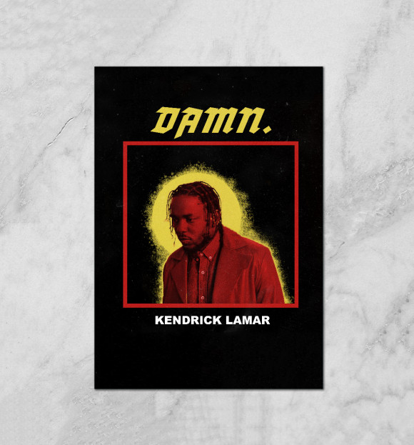 Плакат с притом DAMN цвета Белый Плакат с изображением DAMN цвета Белый