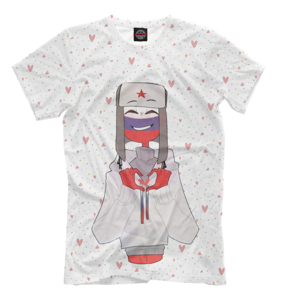 Футболка для мальчиков с изображением CountryHumans - Россия цвета Белый