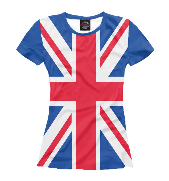 Женская футболка с изображением Великобритания цвета Белый