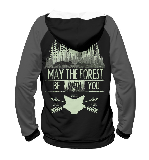 Мужское худи с изображением Forest цвета Белый
