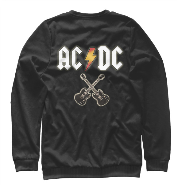 Женский свитшот с изображением AC/DC Rock Star цвета Белый