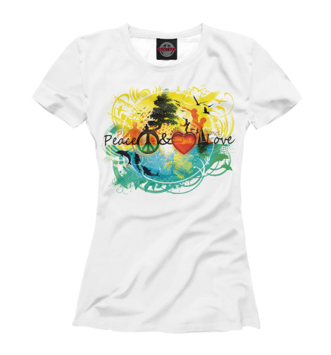 

Футболки Print Bar, Белый, Peace&Love