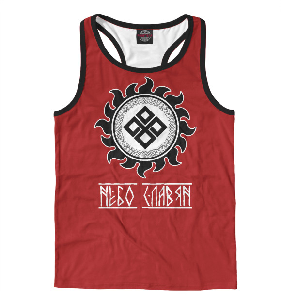 Мужская майка-борцовка с изображением Небо славян цвета Белый