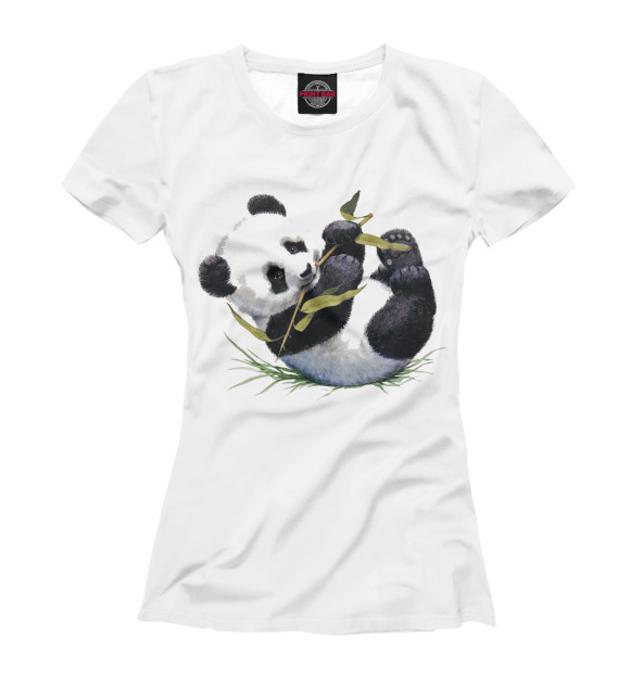 Футболка для девочек с изображением Панда цвета Белый