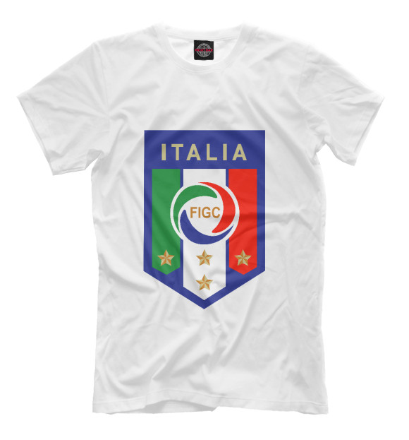 Мужская футболка с изображением Сборная Италии цвета Молочно-белый