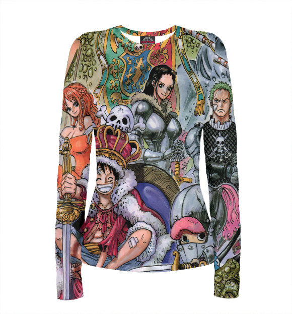 Женский лонгслив с изображением One Piece цвета Белый