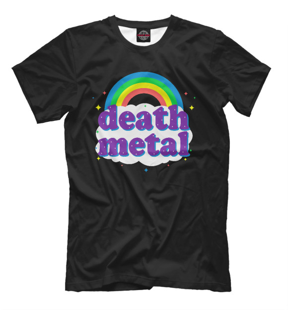 Мужская футболка с изображением Death metal цвета Белый
