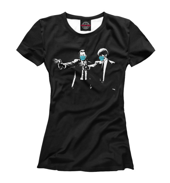 Женская футболка с изображением Pulp Fiction vs. COVID-19 цвета Белый