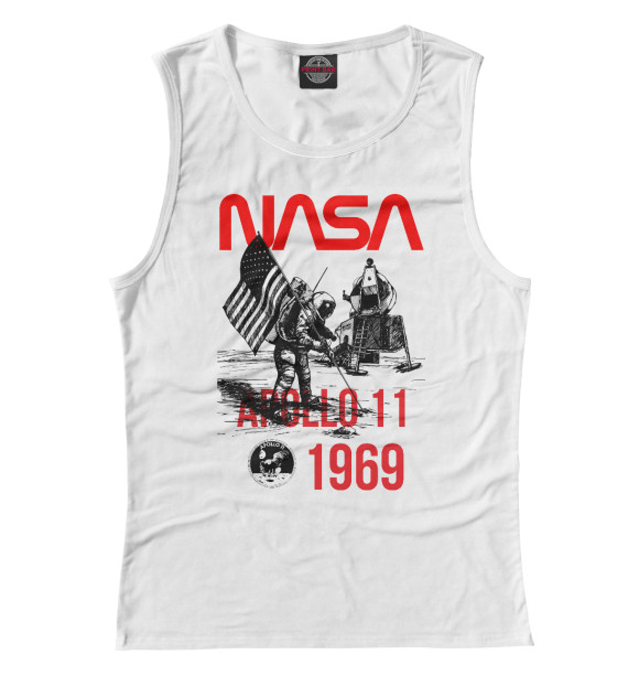 Майка для девочки с изображением Nasa Apollo 11, 1969 цвета Белый