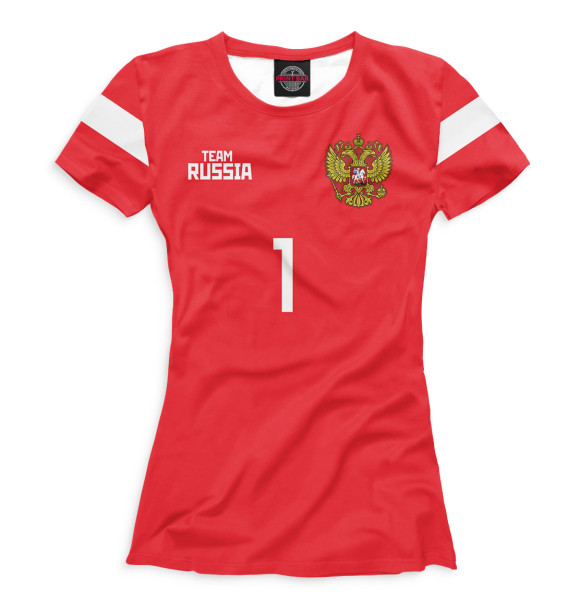 Футболка для девочек с изображением Сборная России Акинфеев цвета Белый