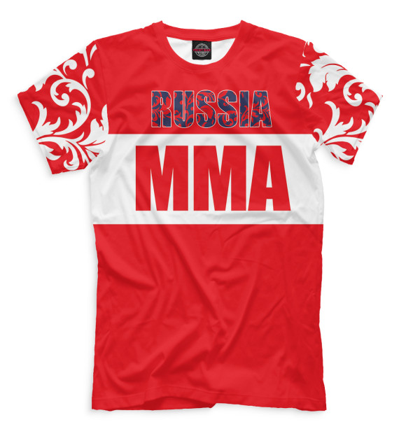 Мужская футболка с изображением MMA Russia цвета Темно-розовый