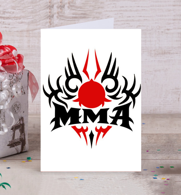 Открытка с изображением MMA цвета Белый