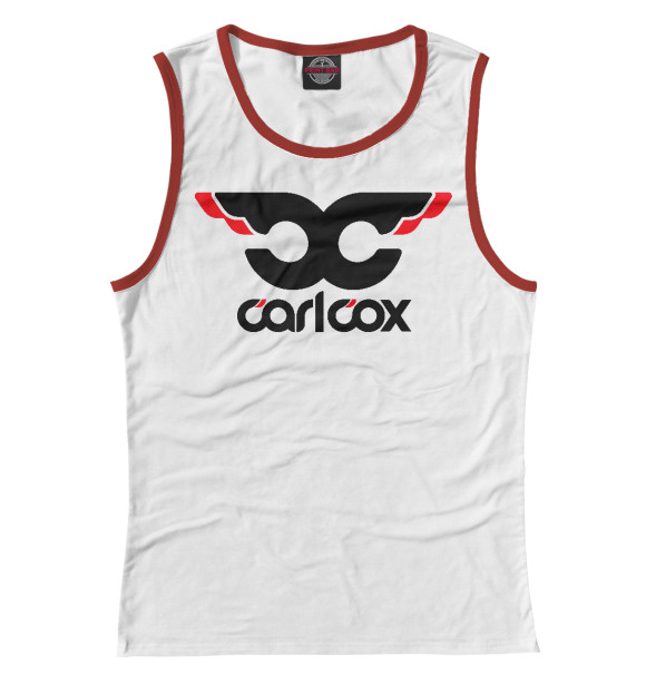Майка для девочки с притом Carl Cox цвета Белый Майка для девочки с изображением Carl Cox цвета Белый