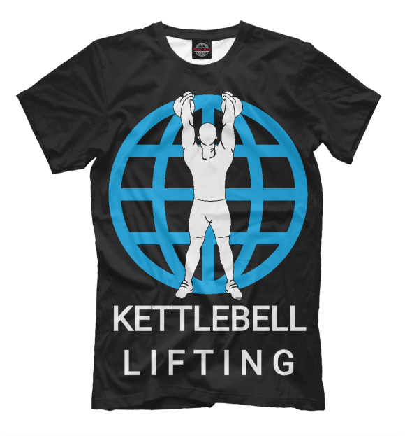 Мужская футболка с изображением Kettlebell sport цвета Черный