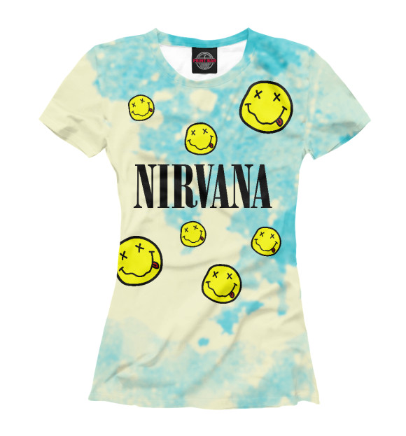 Женская футболка с изображением Nirvana цвета Белый