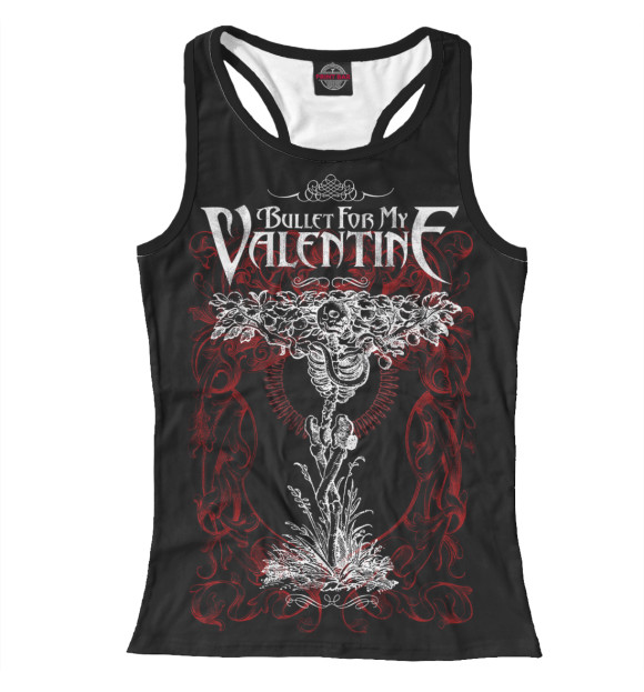 Женская майка-борцовка с изображением Bullet For My Valentine цвета Белый