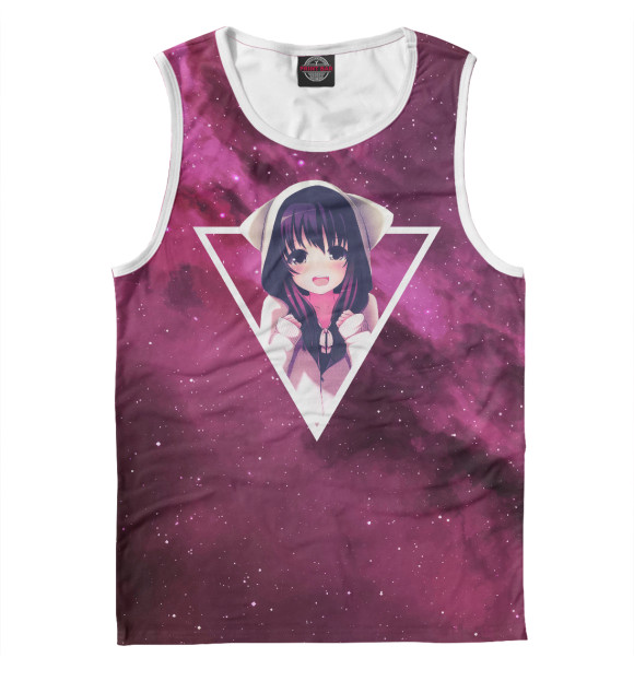 Мужская майка с изображением Аниме Тян цвета Белый