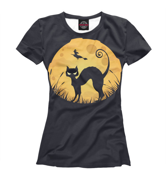 Женская футболка с изображением Halloween цвета Белый