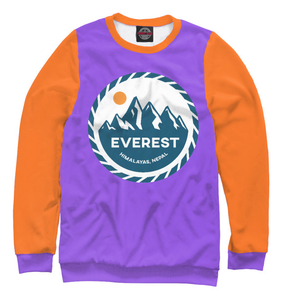 Женский свитшот с изображением EVEREST цвета Белый