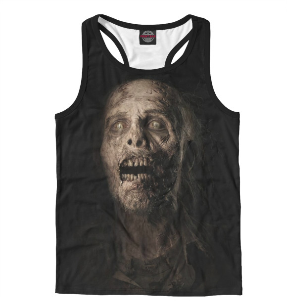 Мужская майка-борцовка с притом Зомби цвета Белый Мужская майка-борцовка с изображением Зомби цвета Белый