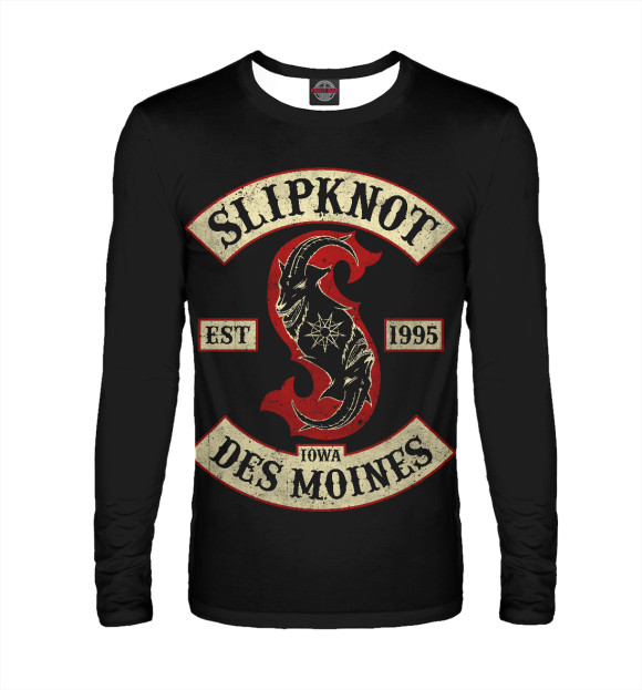 Мужской лонгслив с изображением Slipknot цвета Белый