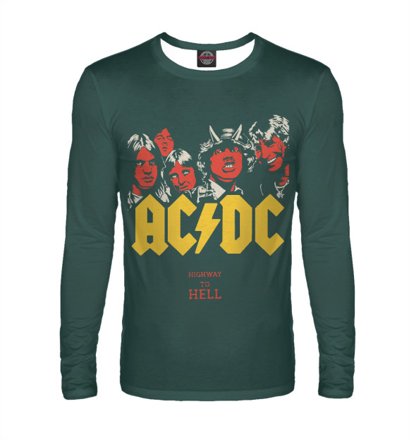 Мужской лонгслив с изображением AC/DC Highway to Hell цвета Р‘РµР»С‹Р№