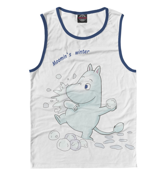 Майка для мальчика с изображением Moomin's winter цвета Белый