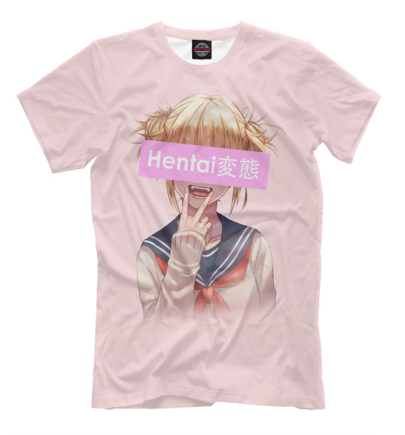 Мужская футболка с изображением Pink hentai.. цвета Бежевый