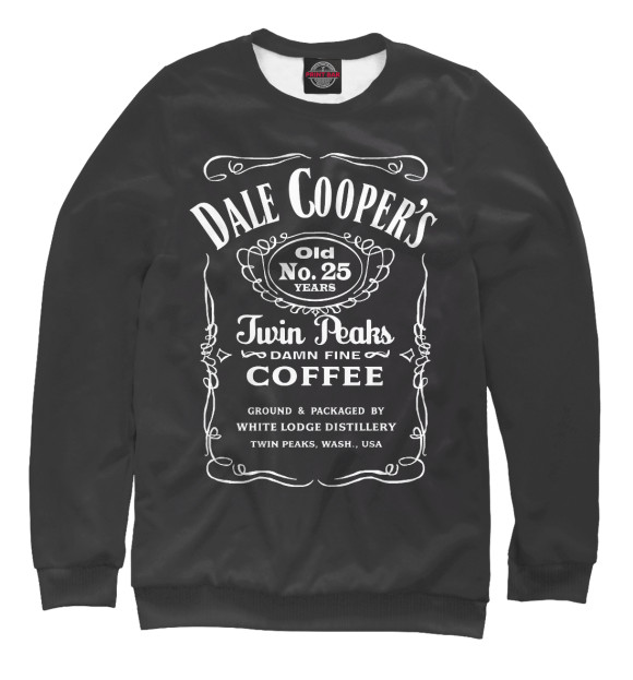 Свитшот для девочек с изображением Dale Cooper Whiskey цвета Белый