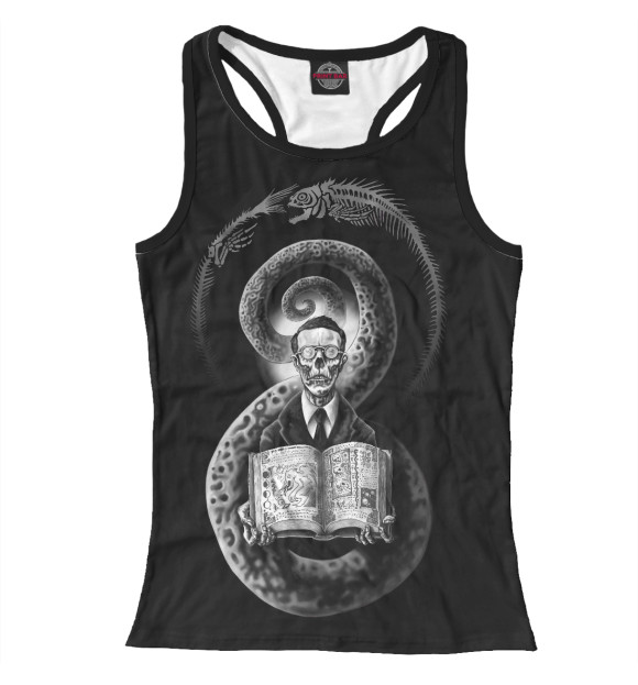 Женская майка-борцовка с изображением Лавкрафт цвета Белый