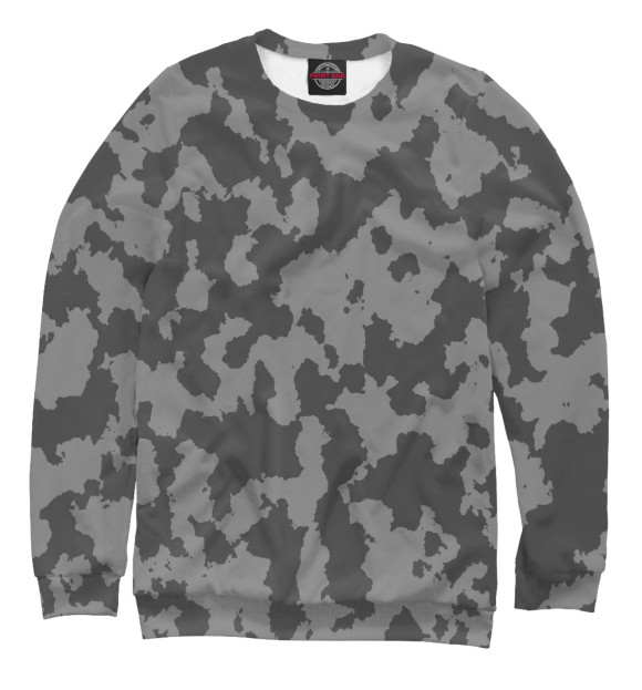 Мужской свитшот с изображением Серый Камуфляж цвета Белый