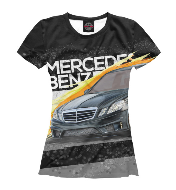 Футболка для девочек с изображением Mercedes-benz E-class цвета Белый